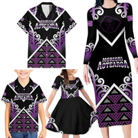 Personalised Aotearoa Moriori Family Matching Long Sleeve Bodycon Dress and Hawaiian Shirt Maori Pattern New Zealand LT05 - Polynesian Pride