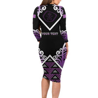 Personalised Aotearoa Moriori Family Matching Long Sleeve Bodycon Dress and Hawaiian Shirt Maori Pattern New Zealand LT05 - Polynesian Pride