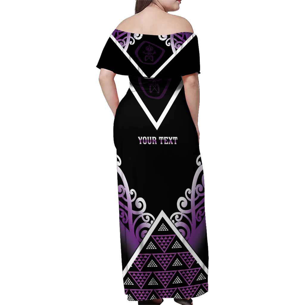 Personalised Aotearoa Moriori Family Matching Off Shoulder Maxi Dress and Hawaiian Shirt Maori Pattern New Zealand LT05 - Polynesian Pride