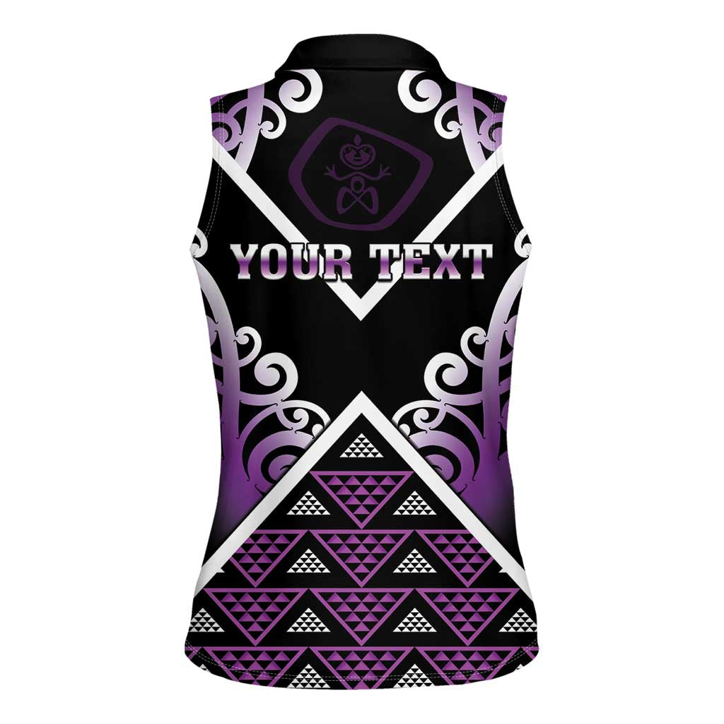 Personalised Aotearoa Moriori Women Sleeveless Polo Shirt Maori Pattern New Zealand LT05 - Polynesian Pride