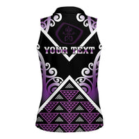 Personalised Aotearoa Moriori Women Sleeveless Polo Shirt Maori Pattern New Zealand LT05 - Polynesian Pride