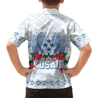 Happy Kosrae Liberation Day Family Matching Tank Maxi Dress and Hawaiian Shirt Polynesian Shark Turtle Motif LT05 - Polynesian Pride