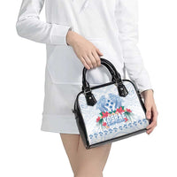Happy Kosrae Liberation Day Shoulder Handbag Polynesian Shark Turtle Motif