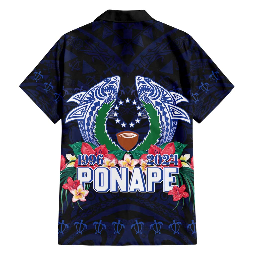 Happy Pohnpei Liberation Day Family Matching Long Sleeve Bodycon Dress and Hawaiian Shirt Polynesian Shark Turtle Motif LT05 - Polynesian Pride