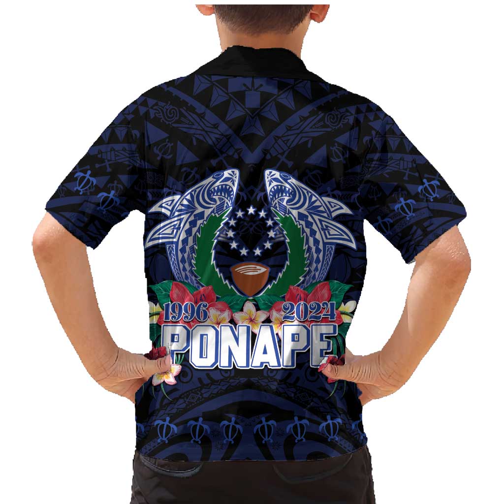 Happy Pohnpei Liberation Day Family Matching Mermaid Dress and Hawaiian Shirt Polynesian Shark Turtle Motif LT05 - Polynesian Pride