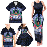 Happy Pohnpei Liberation Day Family Matching Tank Maxi Dress and Hawaiian Shirt Polynesian Shark Turtle Motif LT05 - Polynesian Pride