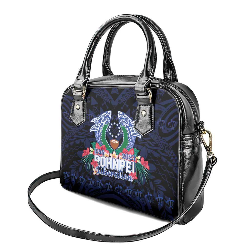 Happy Pohnpei Liberation Day Shoulder Handbag Polynesian Shark Turtle Motif LT05 - Polynesian Pride