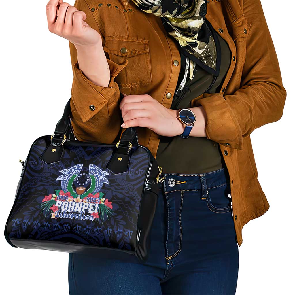 Happy Pohnpei Liberation Day Shoulder Handbag Polynesian Shark Turtle Motif LT05 - Polynesian Pride