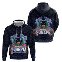 Happy Pohnpei Liberation Day Zip Hoodie Polynesian Shark Turtle Motif