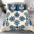 Cook Islands Navy Blue Tivaevae Bedding Set - Polynesian Pride