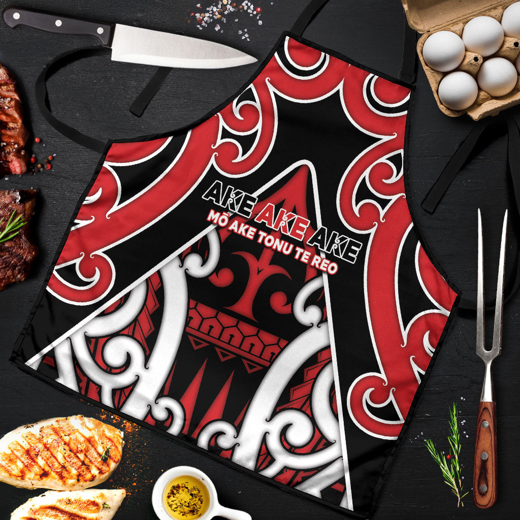 New Zealand Maori Language Week Apron Mo Ake Tonu Te Reo LT05 Black - Polynesian Pride