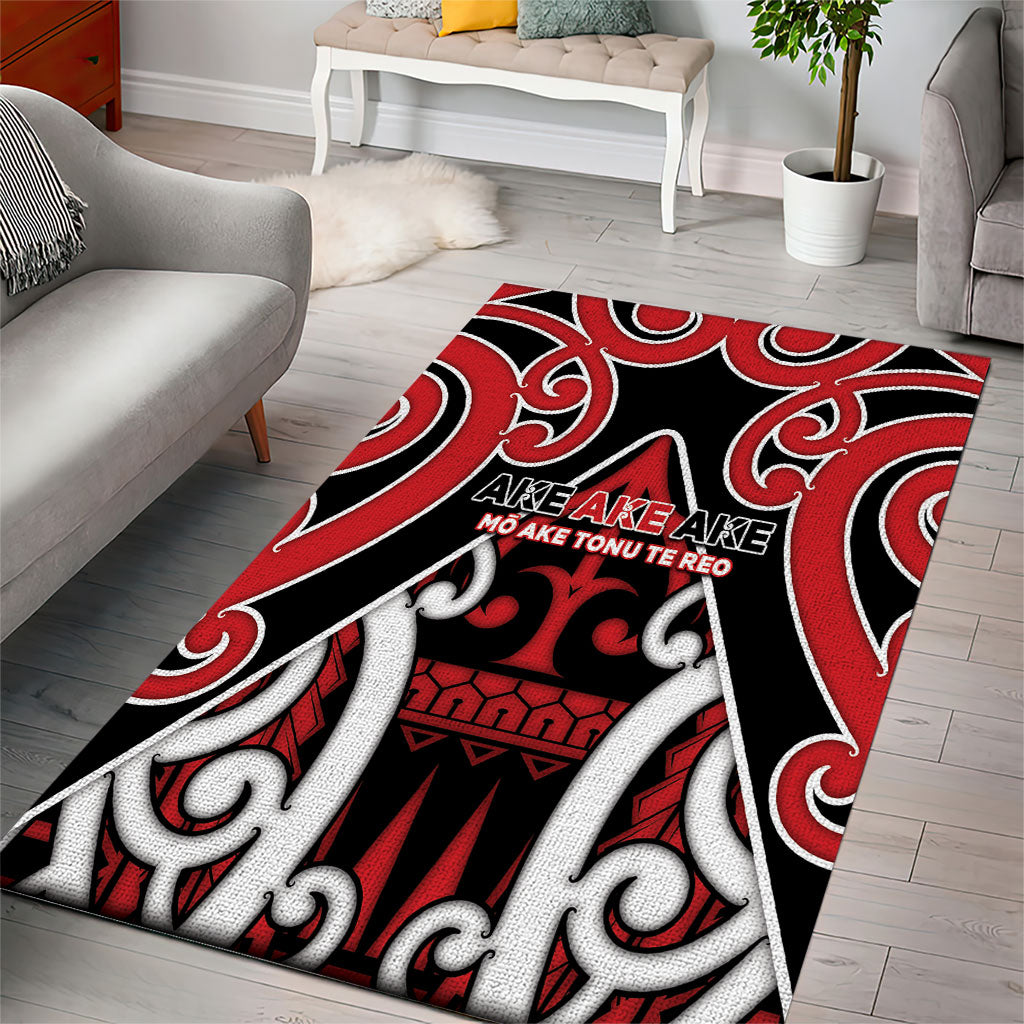 New Zealand Maori Language Week Area Rug Mo Ake Tonu Te Reo LT05 - Polynesian Pride