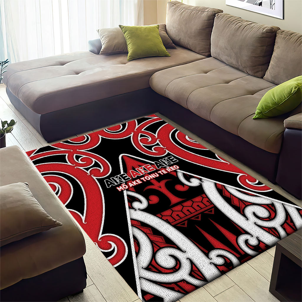 New Zealand Maori Language Week Area Rug Mo Ake Tonu Te Reo LT05 - Polynesian Pride