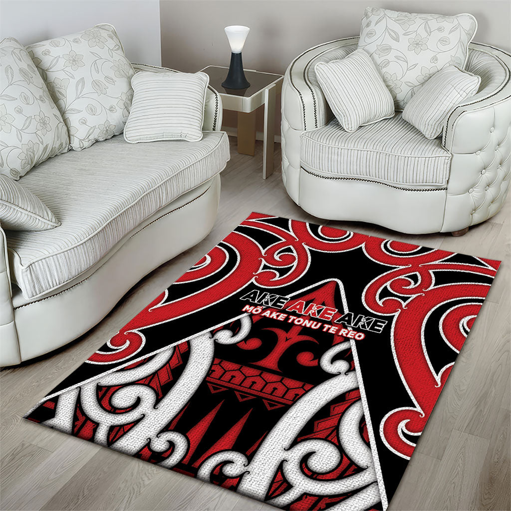 New Zealand Maori Language Week Area Rug Mo Ake Tonu Te Reo LT05 - Polynesian Pride