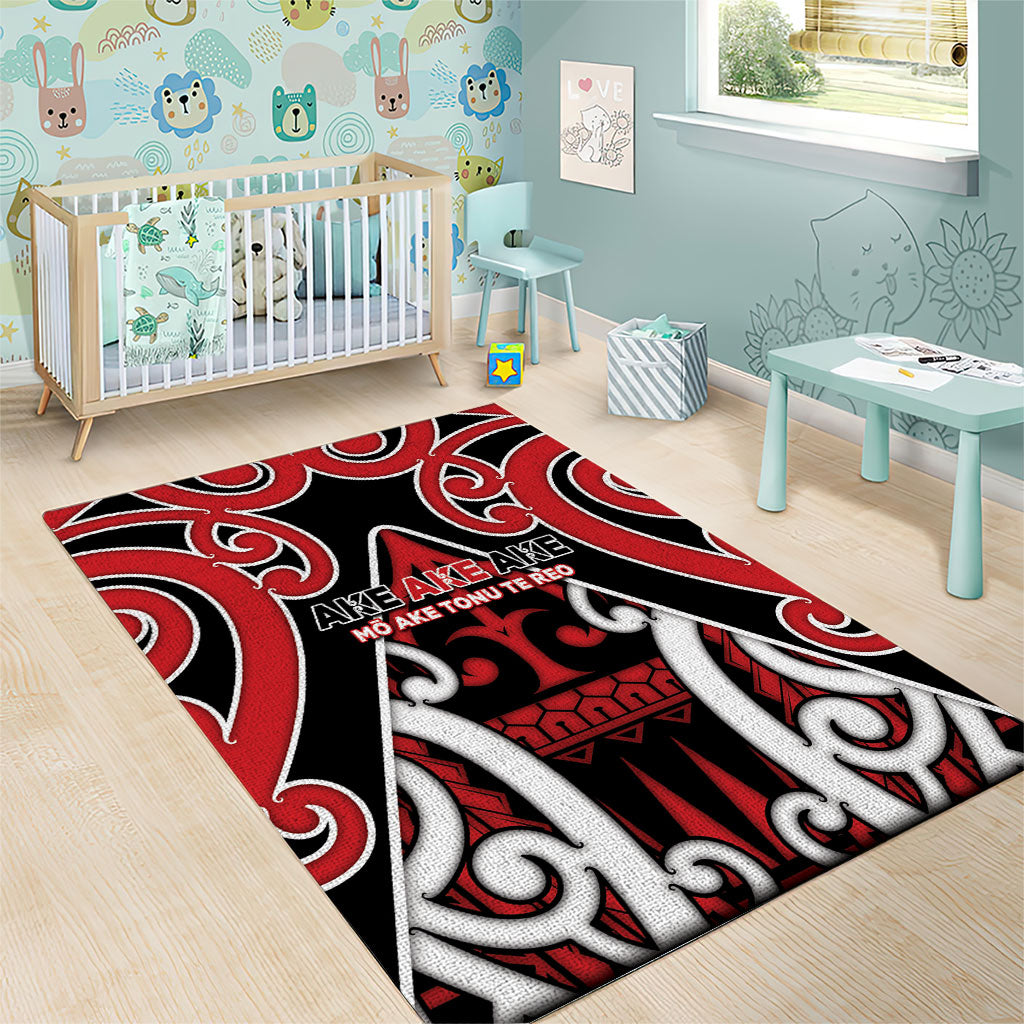 New Zealand Maori Language Week Area Rug Mo Ake Tonu Te Reo LT05 - Polynesian Pride