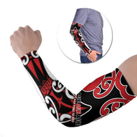 New Zealand Maori Language Week Arm Sleeves Mo Ake Tonu Te Reo LT05 Set of 2 Black - Polynesian Pride