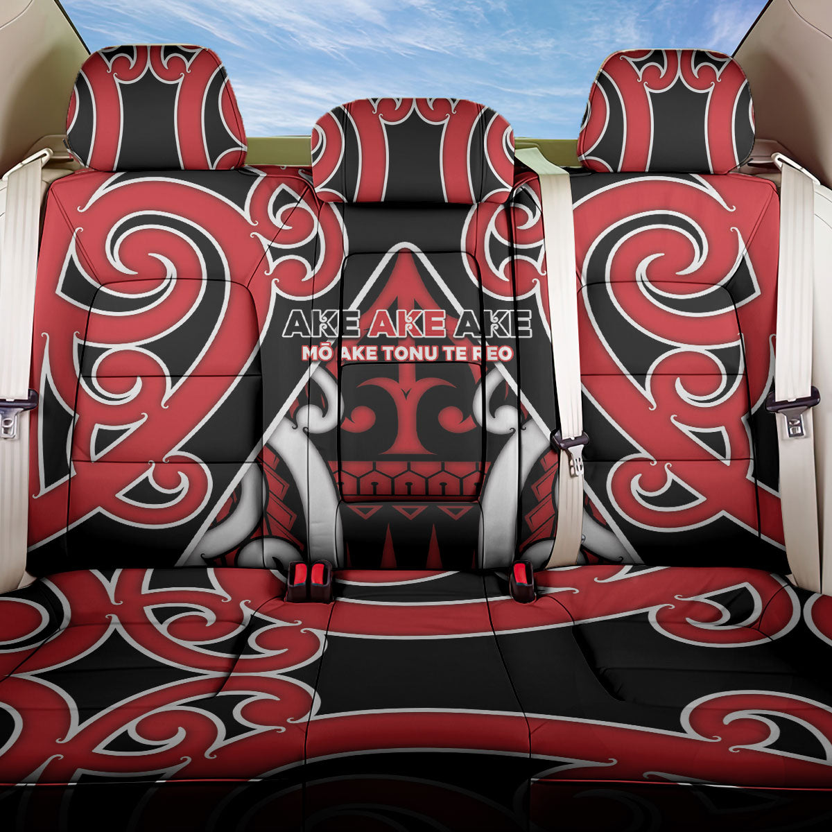 New Zealand Maori Language Week Back Car Seat Cover Mo Ake Tonu Te Reo LT05 One Size Black - Polynesian Pride