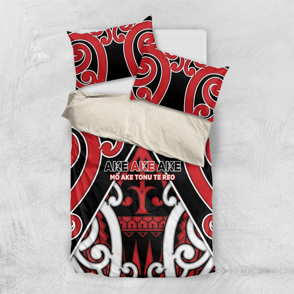 New Zealand Maori Language Week Bedding Set Mo Ake Tonu Te Reo LT05 US Twin 172cm x 218cm Black - Polynesian Pride