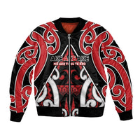 New Zealand Maori Language Week Bomber Jacket Mo Ake Tonu Te Reo LT05 Unisex Black - Polynesian Pride
