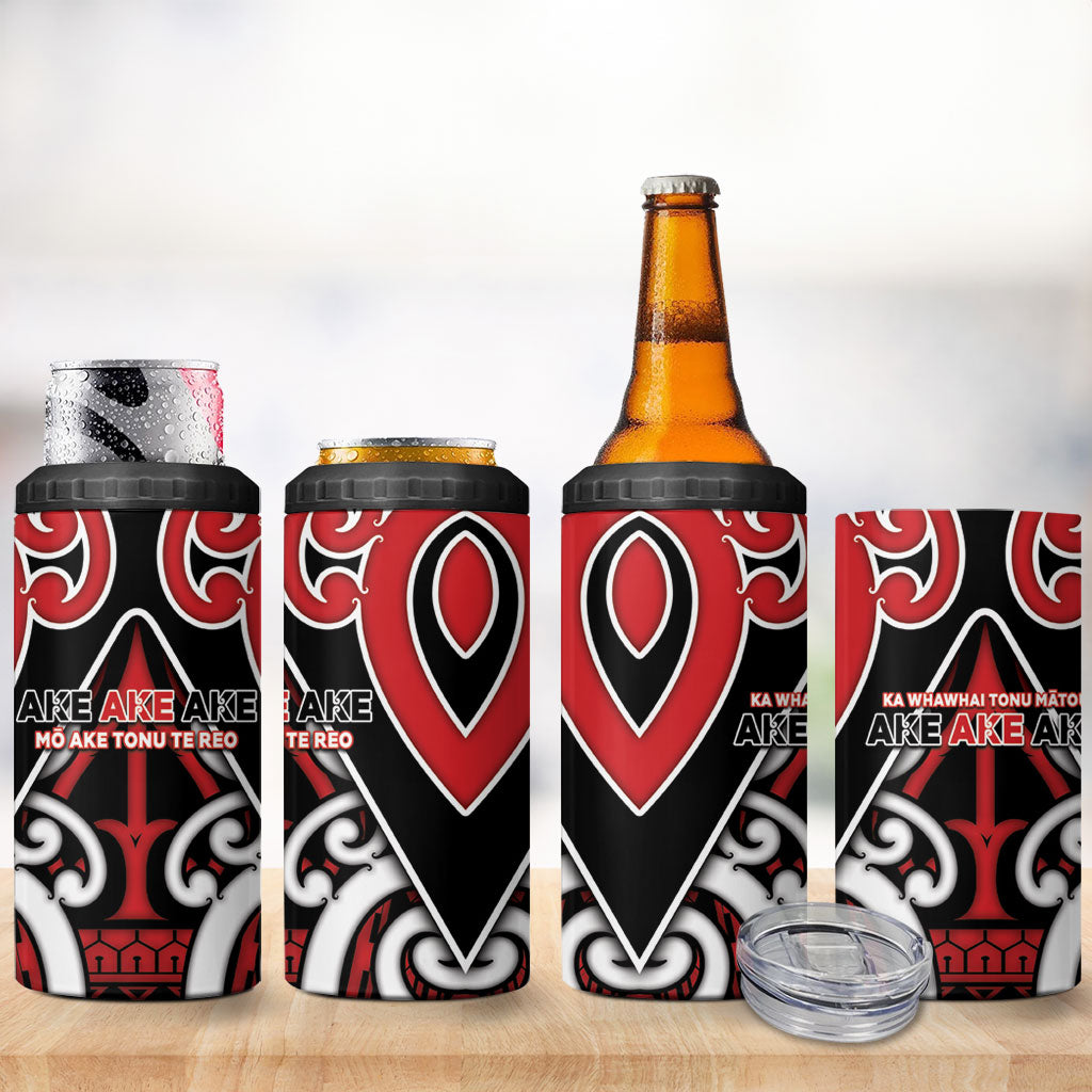 New Zealand Maori Language Week 4 in 1 Can Cooler Tumbler Mo Ake Tonu Te Reo LT05 - Polynesian Pride