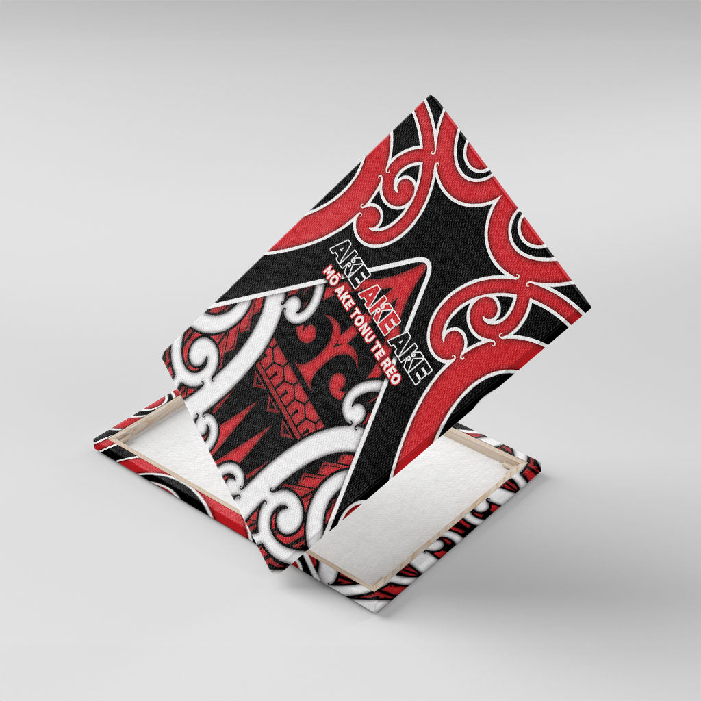 New Zealand Maori Language Week Canvas Wall Art Mo Ake Tonu Te Reo LT05 With Frame Black - Polynesian Pride