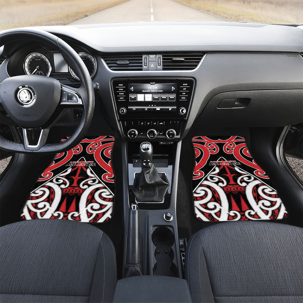 New Zealand Maori Language Week Car Mats Mo Ake Tonu Te Reo LT05 Set 2pcs - Front Black - Polynesian Pride