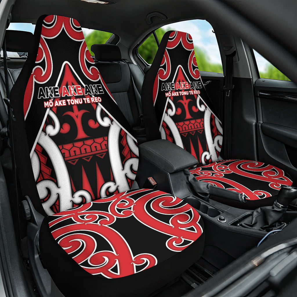 New Zealand Maori Language Week Car Seat Cover Mo Ake Tonu Te Reo LT05 One Size Black - Polynesian Pride