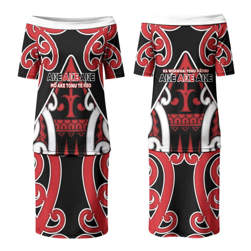 New Zealand Maori Language Week Couples Matching Puletasi and Long Sleeve Button Shirt Mo Ake Tonu Te Reo LT05 - Polynesian Pride
