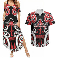 New Zealand Maori Language Week Couples Matching Summer Maxi Dress and Hawaiian Shirt Mo Ake Tonu Te Reo LT05 Black - Polynesian Pride