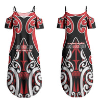 New Zealand Maori Language Week Couples Matching Summer Maxi Dress and Long Sleeve Button Shirt Mo Ake Tonu Te Reo LT05 - Polynesian Pride