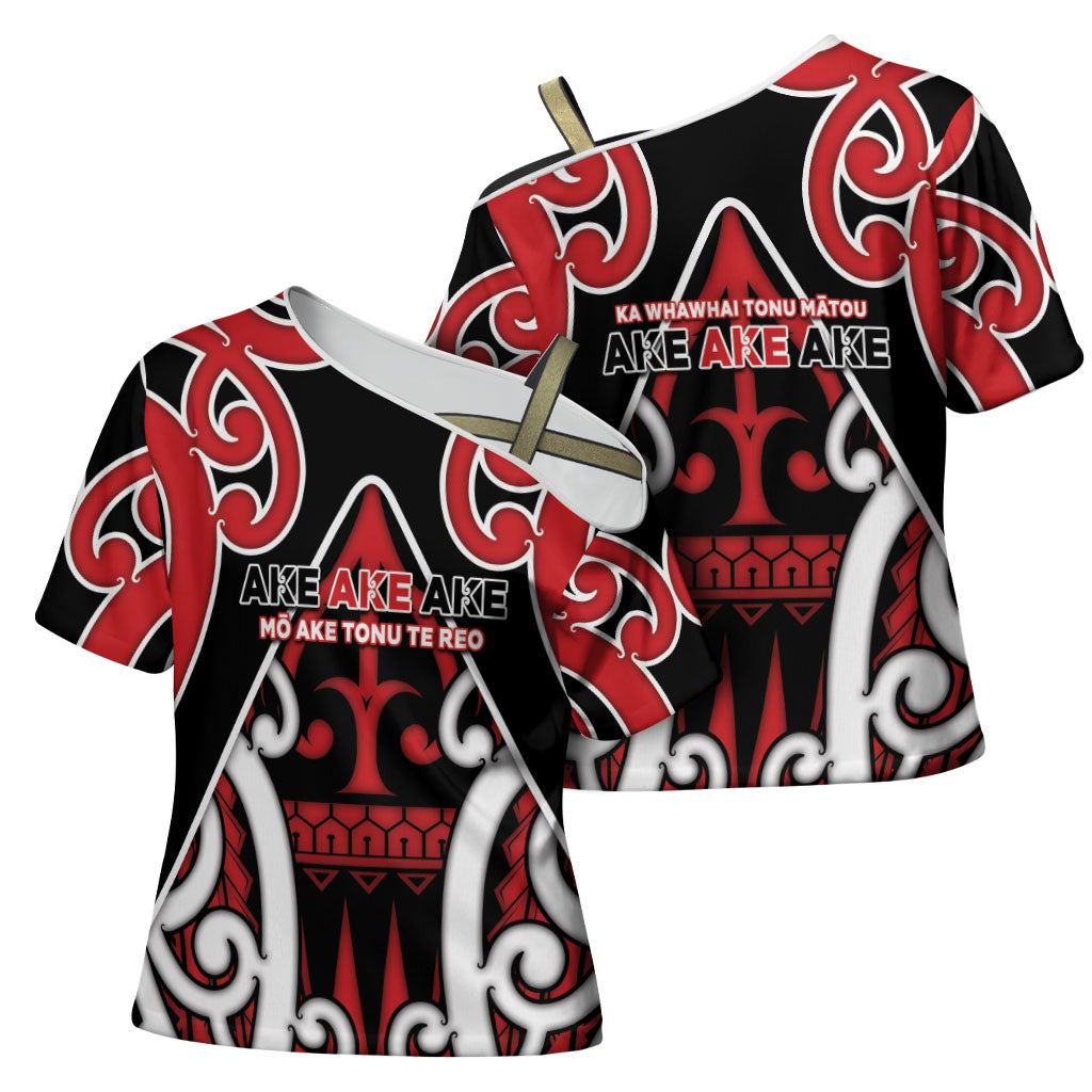 New Zealand Maori Language Week Cross Shoulder Shirt Mo Ake Tonu Te Reo LT05 - Polynesian Pride