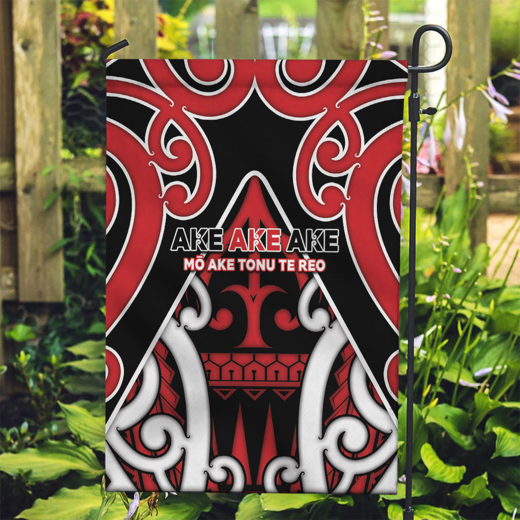 New Zealand Maori Language Week Garden Flag Mo Ake Tonu Te Reo LT05 Garden Flag Black - Polynesian Pride