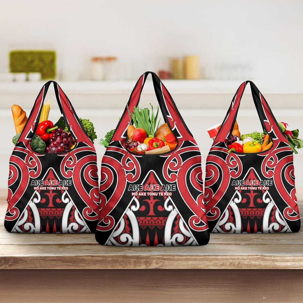New Zealand Maori Language Week Grocery Bag Mo Ake Tonu Te Reo LT05 3-pack One Size Black - Polynesian Pride