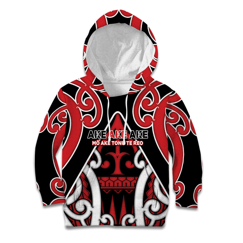 New Zealand Maori Language Week Kid Hoodie Mo Ake Tonu Te Reo LT05 Hoodie Black - Polynesian Pride