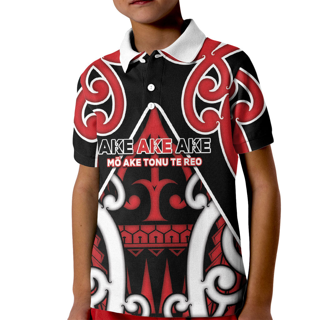 New Zealand Maori Language Week Kid Polo Shirt Mo Ake Tonu Te Reo LT05 Kid Black - Polynesian Pride
