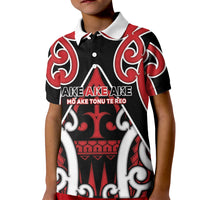 New Zealand Maori Language Week Kid Polo Shirt Mo Ake Tonu Te Reo LT05 Kid Black - Polynesian Pride