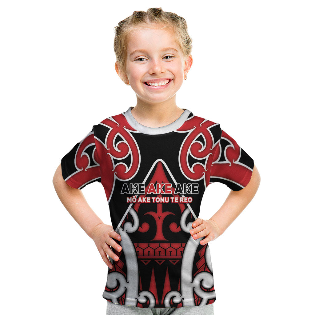 New Zealand Maori Language Week Kid T Shirt Mo Ake Tonu Te Reo LT05 Black - Polynesian Pride