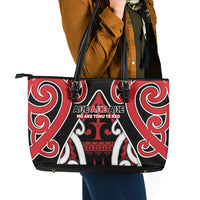 New Zealand Maori Language Week Leather Tote Bag Mo Ake Tonu Te Reo LT05 - Polynesian Pride