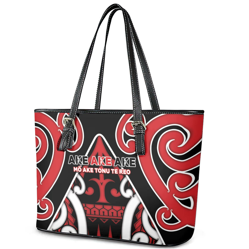 New Zealand Maori Language Week Leather Tote Bag Mo Ake Tonu Te Reo LT05 - Polynesian Pride