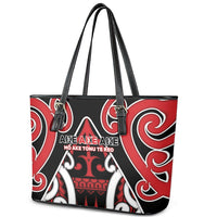 New Zealand Maori Language Week Leather Tote Bag Mo Ake Tonu Te Reo LT05 - Polynesian Pride