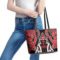 New Zealand Maori Language Week Leather Tote Bag Mo Ake Tonu Te Reo LT05 - Polynesian Pride