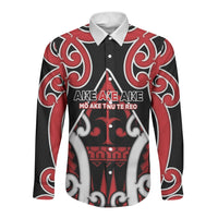 New Zealand Maori Language Week Long Sleeve Button Shirt Mo Ake Tonu Te Reo LT05 Unisex Black - Polynesian Pride