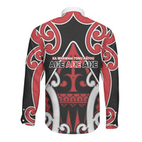 New Zealand Maori Language Week Long Sleeve Button Shirt Mo Ake Tonu Te Reo LT05 - Polynesian Pride