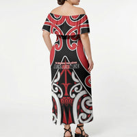 New Zealand Maori Language Week Off Shoulder Maxi Dress Mo Ake Tonu Te Reo LT05 - Polynesian Pride