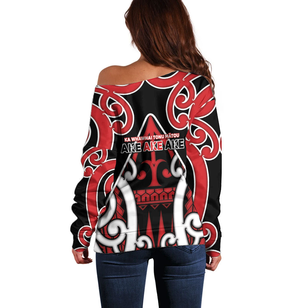 New Zealand Maori Language Week Off Shoulder Sweater Mo Ake Tonu Te Reo LT05 - Polynesian Pride