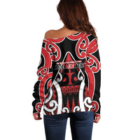 New Zealand Maori Language Week Off Shoulder Sweater Mo Ake Tonu Te Reo LT05 - Polynesian Pride