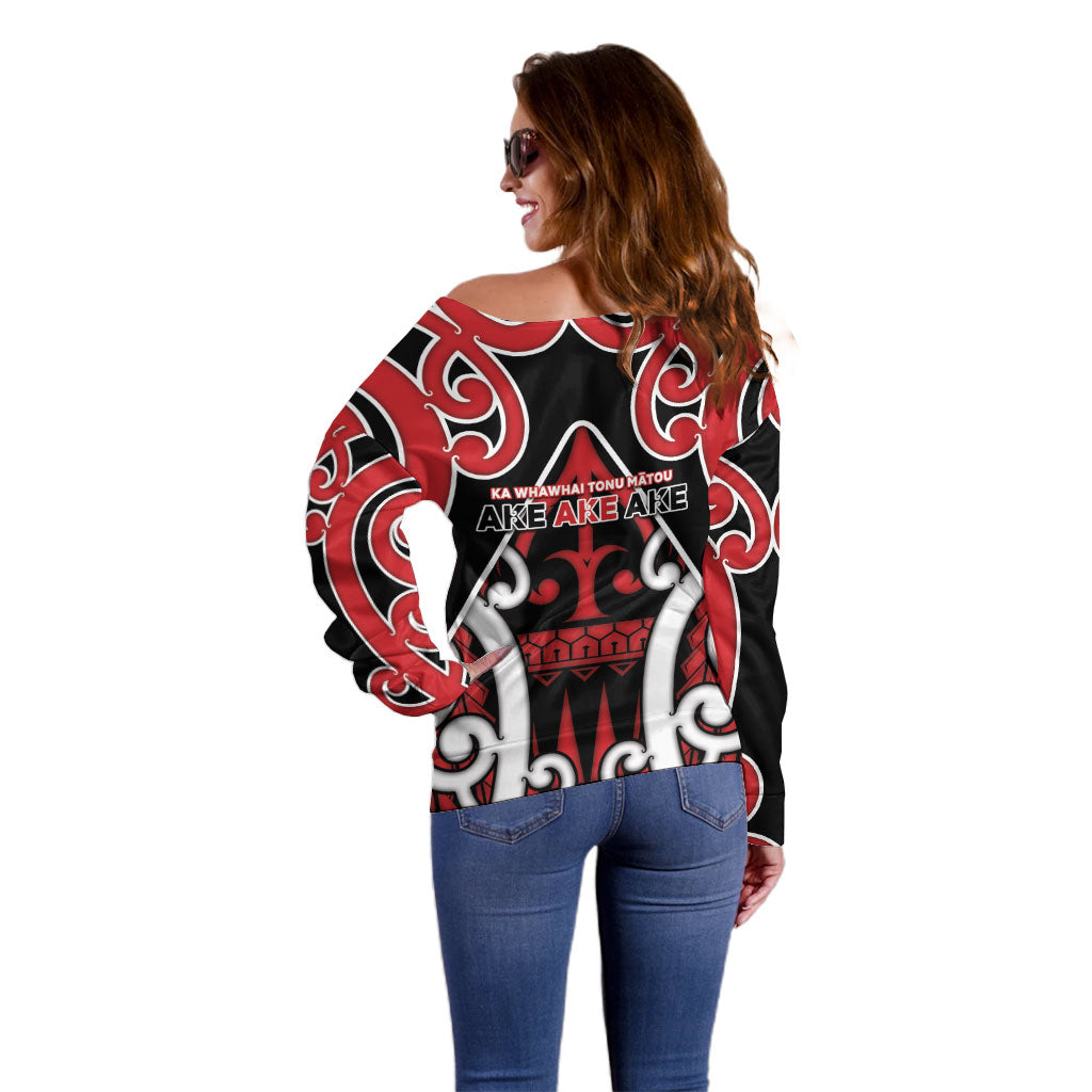 New Zealand Maori Language Week Off Shoulder Sweater Mo Ake Tonu Te Reo LT05 - Polynesian Pride