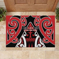 New Zealand Maori Language Week Rubber Doormat Mo Ake Tonu Te Reo LT05 Black - Polynesian Pride