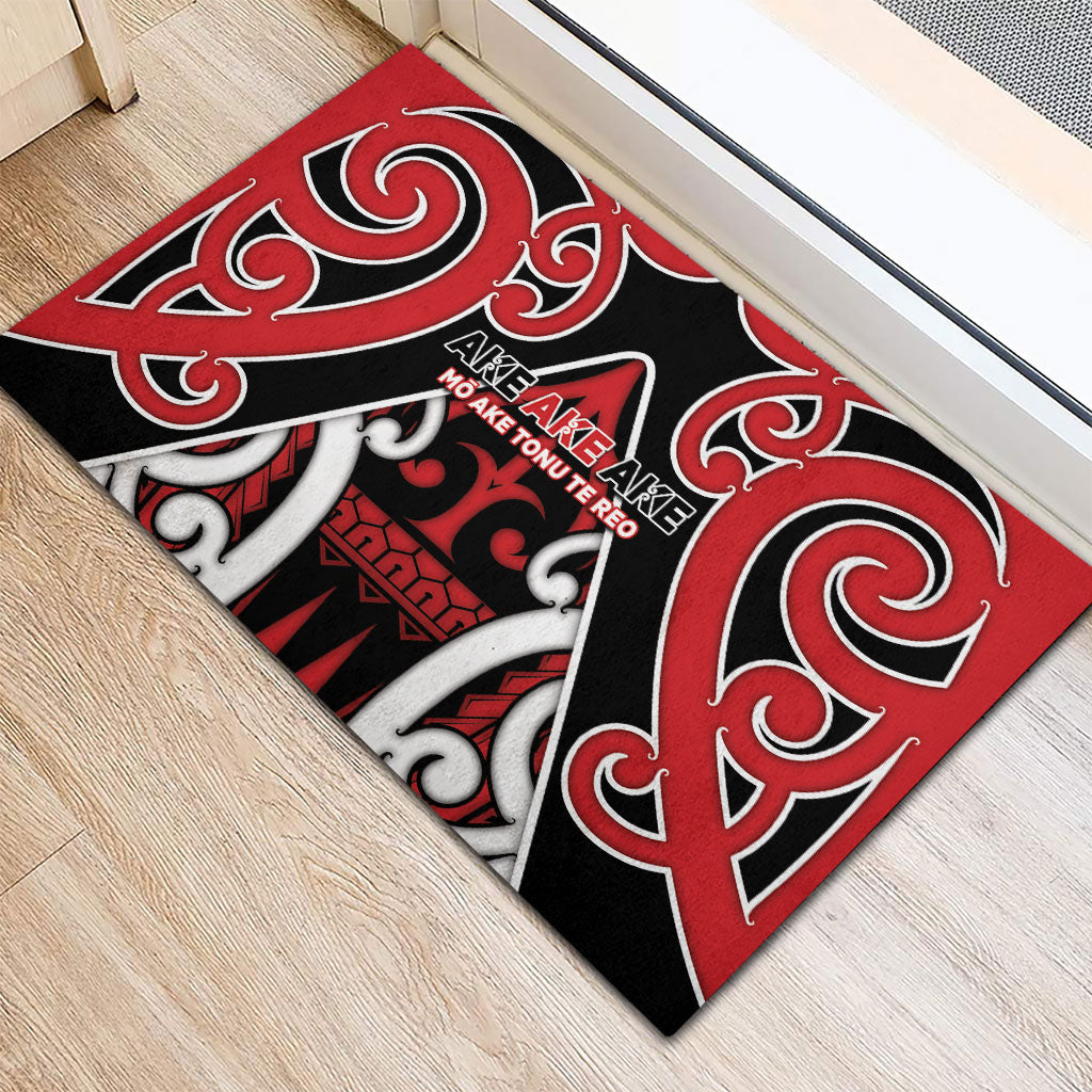 New Zealand Maori Language Week Rubber Doormat Mo Ake Tonu Te Reo LT05 - Polynesian Pride