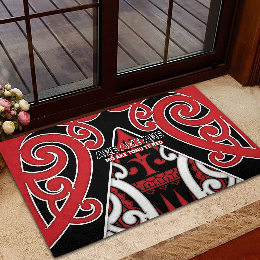 New Zealand Maori Language Week Rubber Doormat Mo Ake Tonu Te Reo LT05 - Polynesian Pride